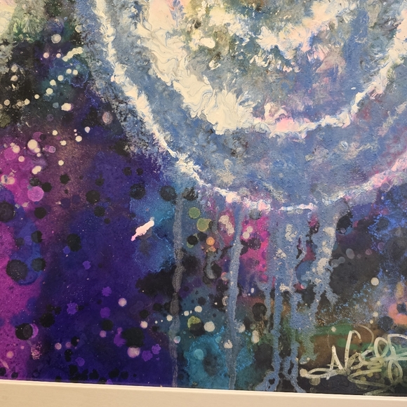 HANDCRAFTED Abstract Painting HANDMADE Artwork HANDPAINTED Wall Art Decor Framed - Picture 13 of 14